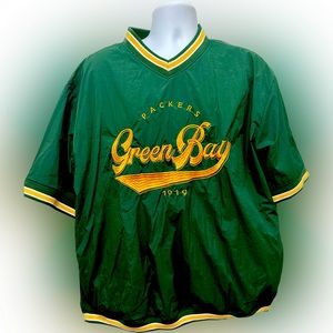 Greenbay Packers Short Sleeve Windbreaker Jacket Size Medium